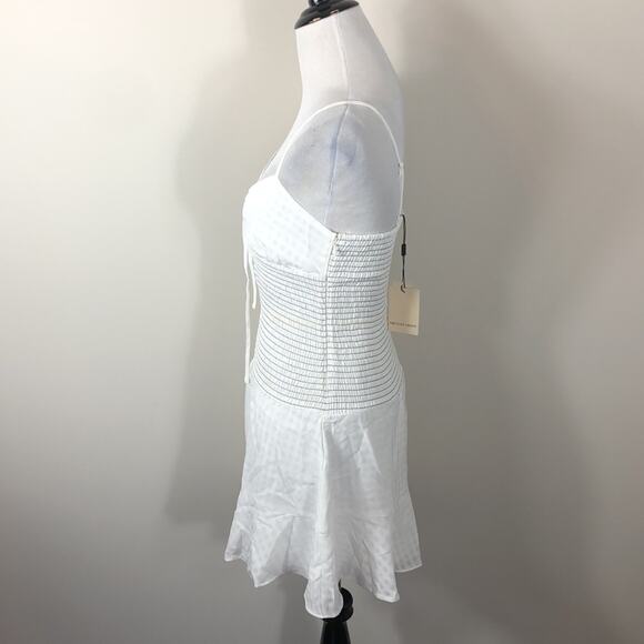 The East Order Dress White Smocked Lace Up Mini - Picture 7 of 8